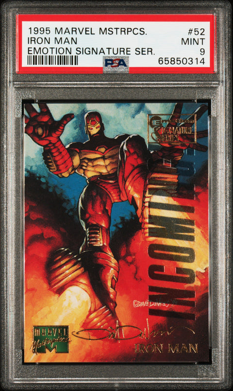 1995 MARVEL MASTERPIECES IRON MAN EMOTION SIGNATURE SERIES 52 PSA 9
