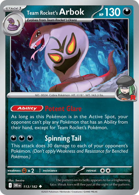 Team Rocket's Arbok - 113/182