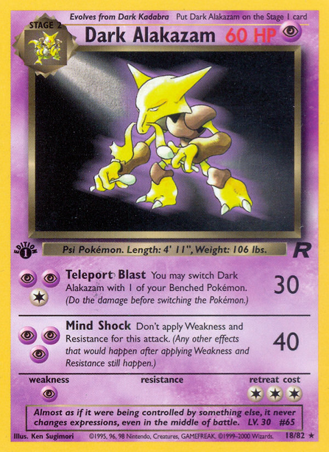 Dark Alakazam - 18/82 (1st Edition)