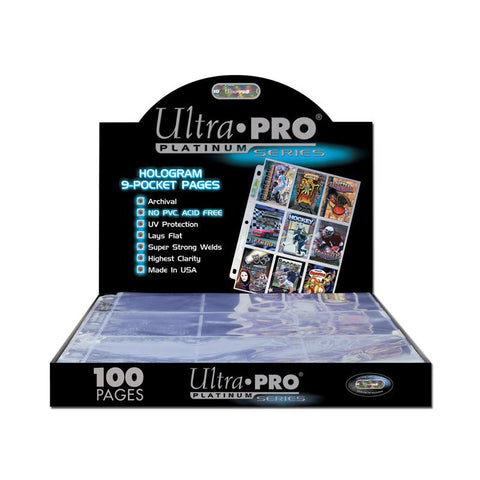 PAGE - 9PKT HOLOGRAM Platinum Page (Holds 2.5" x 3.5" cards) (PK100) (209D)