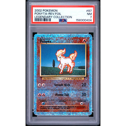 2002 POKEMON LEGENDARY COLLECTION PONYTA REVERSE HOLO 87/110 PSA 7