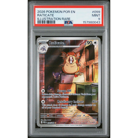 2026 POKEMON PERFECT ORDER RATICATE ILLUSTRATION RARE 099/088 PSA 9