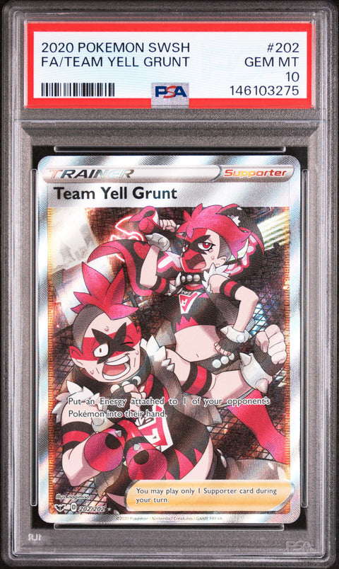 2020 POKEMON TEAM YELL GRUNT 202/202 PSA 10