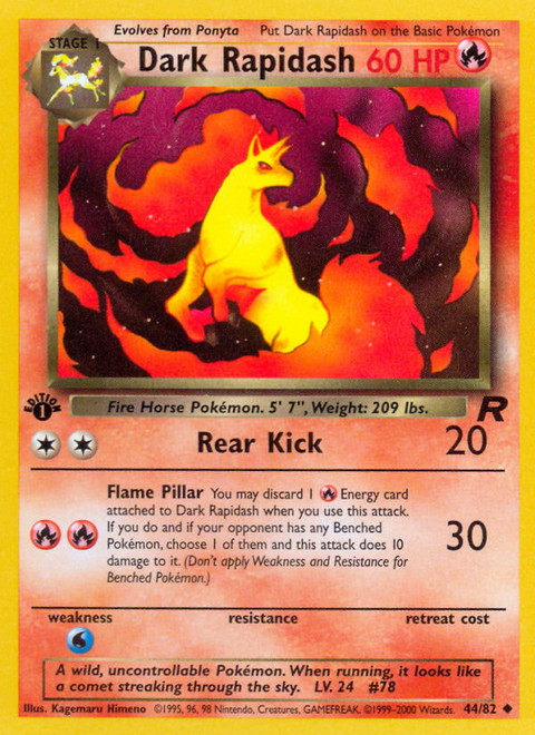 Dark Rapidash - 44/82 (1st Edition)