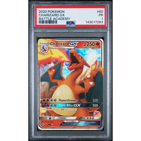 2020 POKEMON BATTLE ACADEMY CHARIZARD GX 60 PSA 1