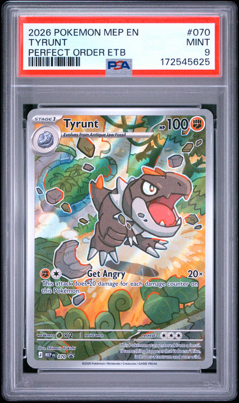 2026 POKEMON BLACK STAR PROMO TYRUNT PERFECT ORDER ELITE TRAINER BOX MEP 070 PSA 9