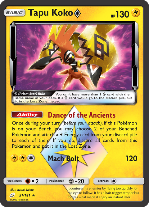 Tapu Koko Prism Star - 51/181