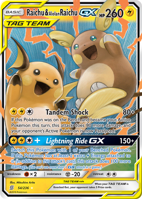 Raichu & Alolan Raichu GX - 54/236