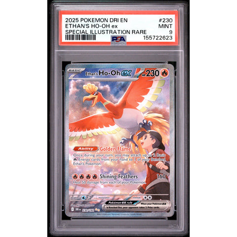 2025 POKEMON ETHAN'S HO-OH EX SPECIAL ILLUSTRATION RARE 230/182 PSA 9