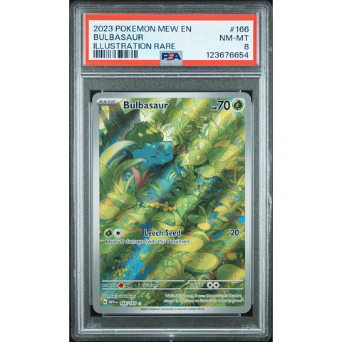 2023 POKEMON 151 BULBASAUR ILLUSTRATION RARE 166/165 PSA 8