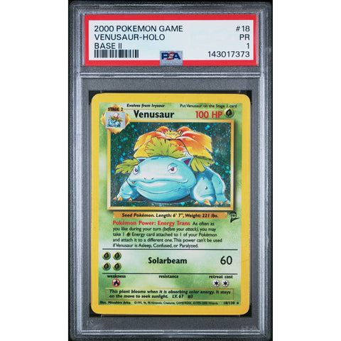 2000 POKEMON GAME BASE II VENUSAUR HOLO 18/130 PSA 1