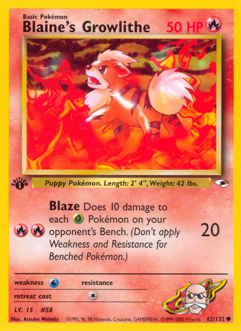 Blaine's Growlithe - 62/132 (1st Edition)