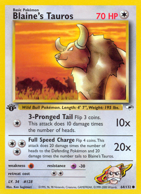 Blaine's Tauros - 64/132 (1st Edition)