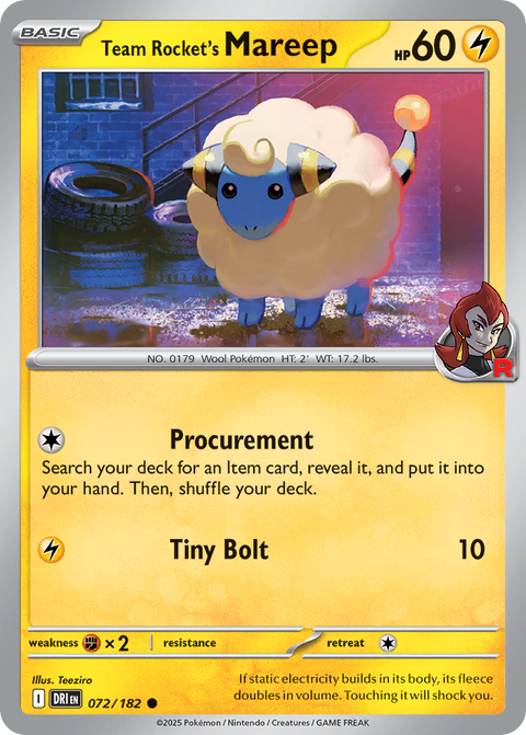 Team Rocket's Mareep - 072/182