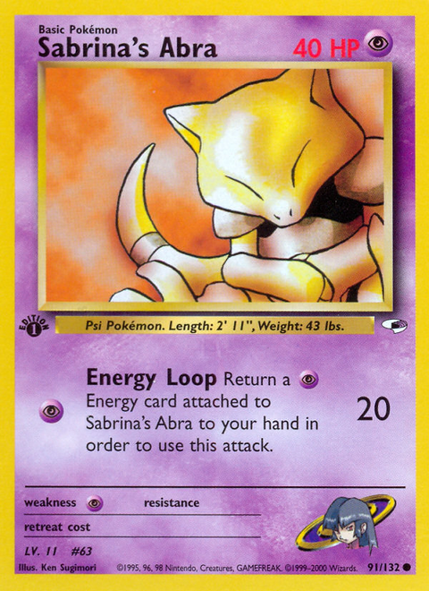 Sabrina's Abra - 91/132 (1st Edition)