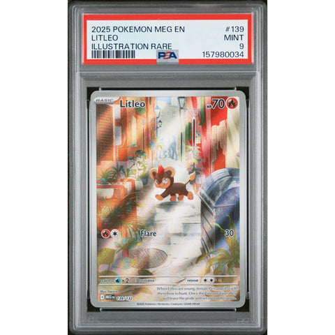 2025 POKEMON MEGA EVOLUTION LITLEO ILLUSTRATION RARE 139/132 PSA 9