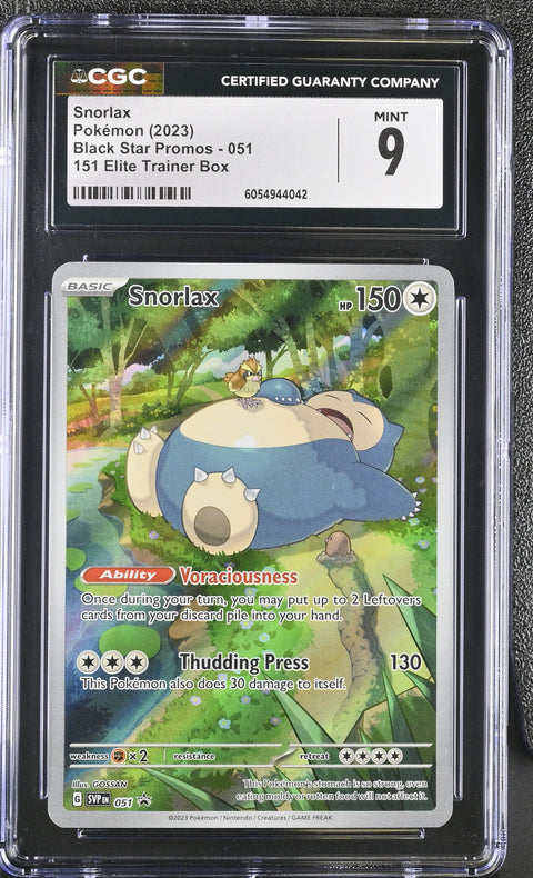 2023 POKEMON BLACK STAR PROMOS SNORLAX 151 ELITE TRAINER BOX SVP 051 CGC 9