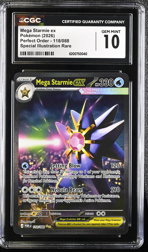 2026 POKEMON MEGA STARMIE EX SPECIAL ILLUSTRATION RARE 118/088 CGC 10