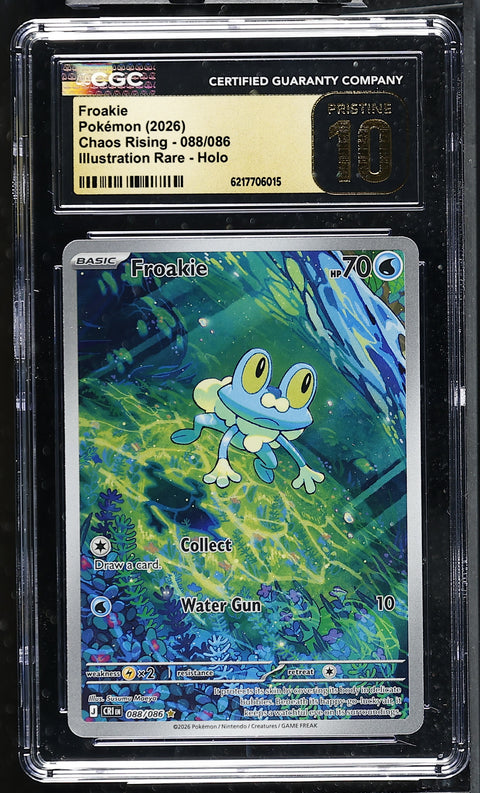 2026 POKEMON CHAOS RISING FROAKIE ILLUSTRATION RARE HOLO 088/086 CGC 10