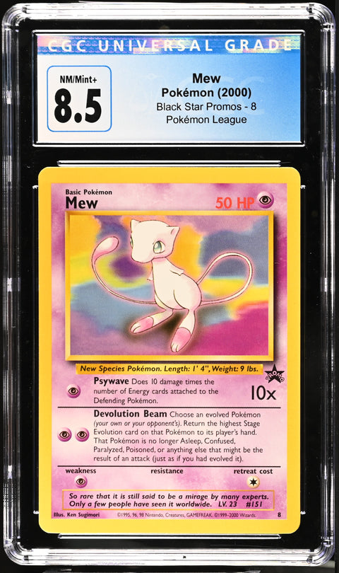 2000 POKEMON BLACK STAR PROMOS MEW POKEMON LEAGUE 8 CGC 8.5