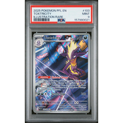 2025 POKEMON PHANTASMAL FLAMES TOXTRICITY ILLUSTRATION RARE 103/094 PSA 9