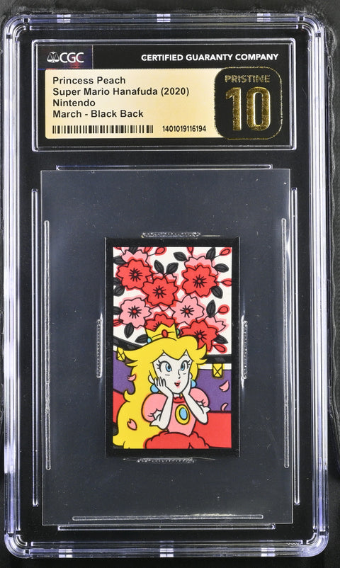 2020 NINTENDO SUPER MARIO HANAFUDA PRINCESS PEACH MARCH BLACK BACK CGC 10
