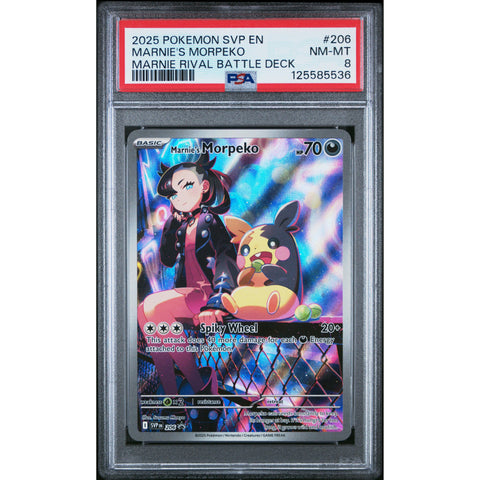 2025 POKEMON BLACK STAR PROMO MARNIE'S MORPEKO MARNIE SVP206 PSA 8
