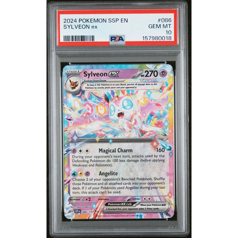 2024 POKEMON SSP EN SURGING SPARKS SYLVEON EX 086/191 PSA 10