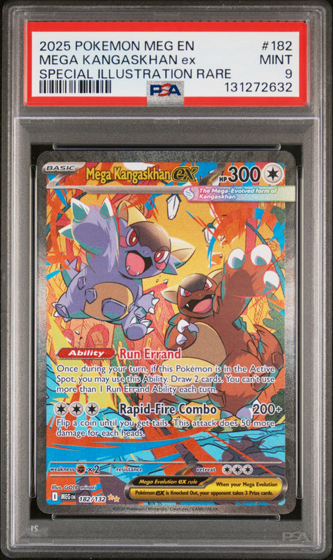 2025 POKEMON MEGA KANGASKHAN EX SPECIAL ILLUSTRATION RARE 182/132 PSA 9