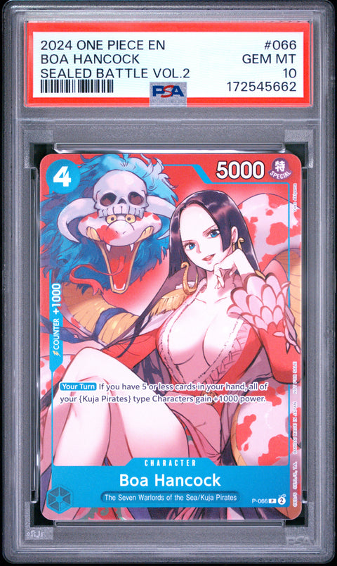 2024 ONE PIECE ONE PIECE PROMO BOA HANCOCK SEALED BATTLE VOL.2 066 PSA 10