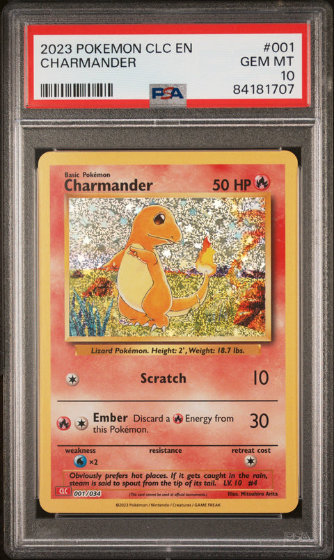 2023 POKEMON CHARMANDER CLC 001/034 PSA 10