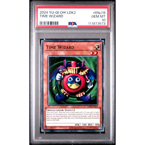 2024 YU-GI-OH LEGENDARY DECKS II TIME WIZARD ENJ15 PSA 10