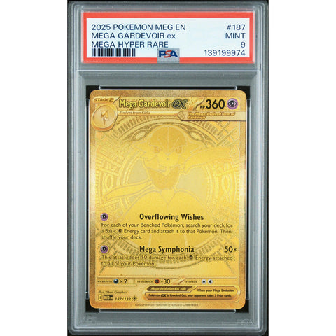 2025 POKEMON MEGA EVOLUTION MEGA GARDEVOIR EX HYPER RARE 187/132 PSA 9