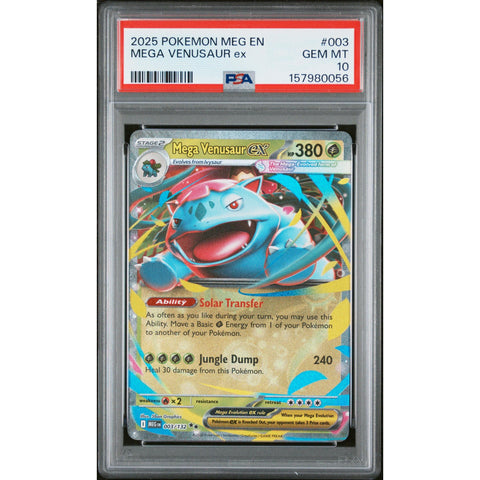 2025 POKEMON MEGA EVOLUTION MEGA VENUSAUR EX 003/132 PSA 10