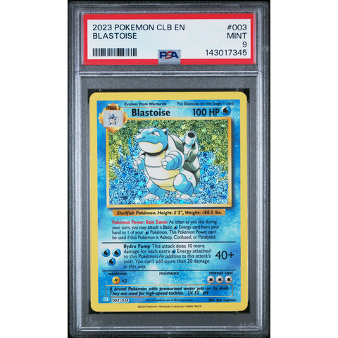 2023 POKEMON CLB BLASTOISE 003/034 PSA 9