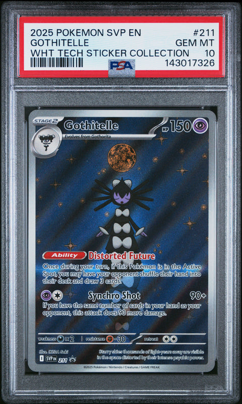 2025 POKEMON GOTHITELLE WHITE FLARE TECH STICKER COLLECTION SVP 211 PSA 10