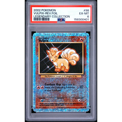 2002 POKEMON LEGENDARY COLLECTION VULPIX REVERSE HOLO 98/110 PSA 6