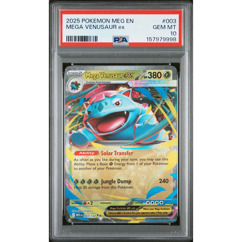 2025 POKEMON MEGA EVOLUTION MEGA VENUSAUR EX 003/132 PSA 10