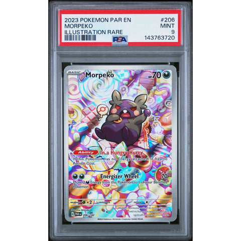 2023 POKEMON PARADOX RIFT MORPEKO ILLUSTRATION RARE 206/182 PSA 9