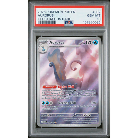 2026 POKEMON PERFECT ORDER AURORUS ILLUSTRATION RARE 092/088 PSA 10
