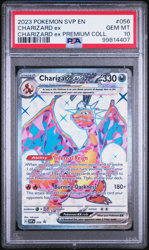 2023 POKEMON SV BLACK STAR PROMO CHARIZARD EX PREMIUM COLLECTION SVP 056 PSA 10