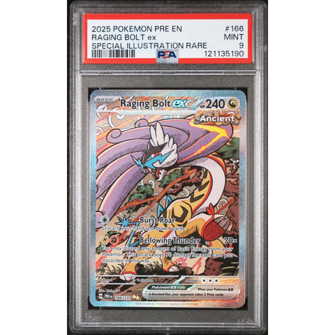 2025 POKEMON RAGING BOLT EX SPECIAL ILLUSTRATION RARE 166/131 PSA 9