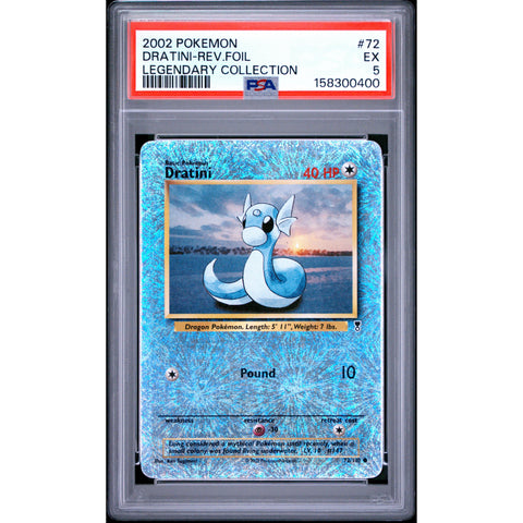 2002 POKEMON LEGENDARY COLLECTION DRATINI REVERSE HOLO 72/110 PSA 5