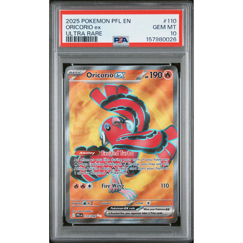 2025 POKEMONPHANTASMAL FLAMES ORICORIO EX ULTRA RARE 110/094 PSA 10
