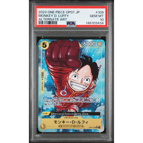 2024 ONE PIECE JAPANESE MONKEY D. LUFFY ALTERNATE ART 109 PSA 10