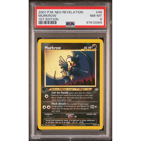 2001 POKEMON NEO REVELATION MURKROW 1ST EDITION 46/64 PSA 8