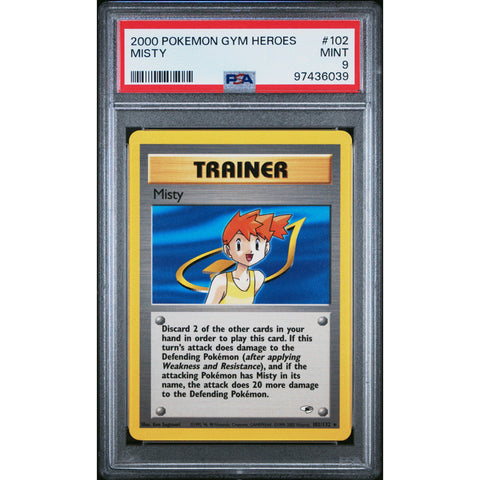 2000 POKEMON GYM HEROES MISTY 102/132 PSA 9