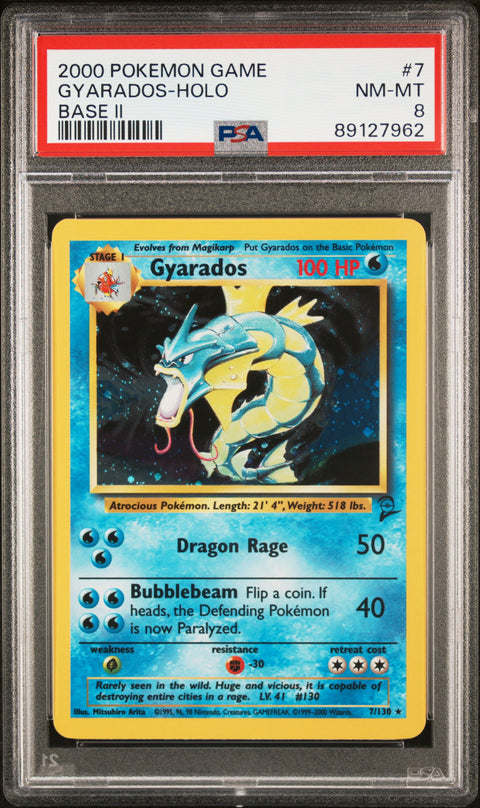 2000 POKEMON GAME BASE II GYARADOS HOLO 7 PSA 8