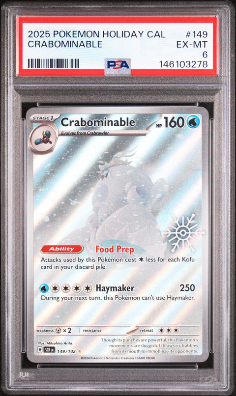 2025 POKEMON HOLIDAY CALENDAR CRABOMINABLE 149 PSA 6
