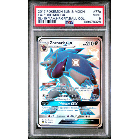 2017 POKEMON SUN MOON GREAT BALL COLLECTION ZOROARK GX 77A PSA 9